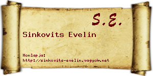 Sinkovits Evelin névjegykártya