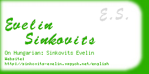 evelin sinkovits business card